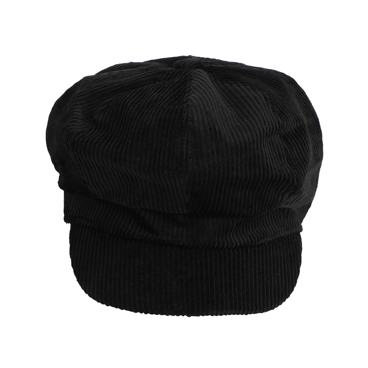 Solid Black Newsboy Cap