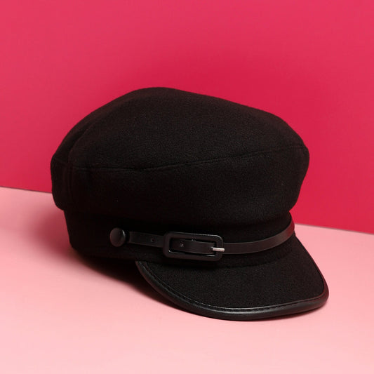 Solid Black Bretan Cap