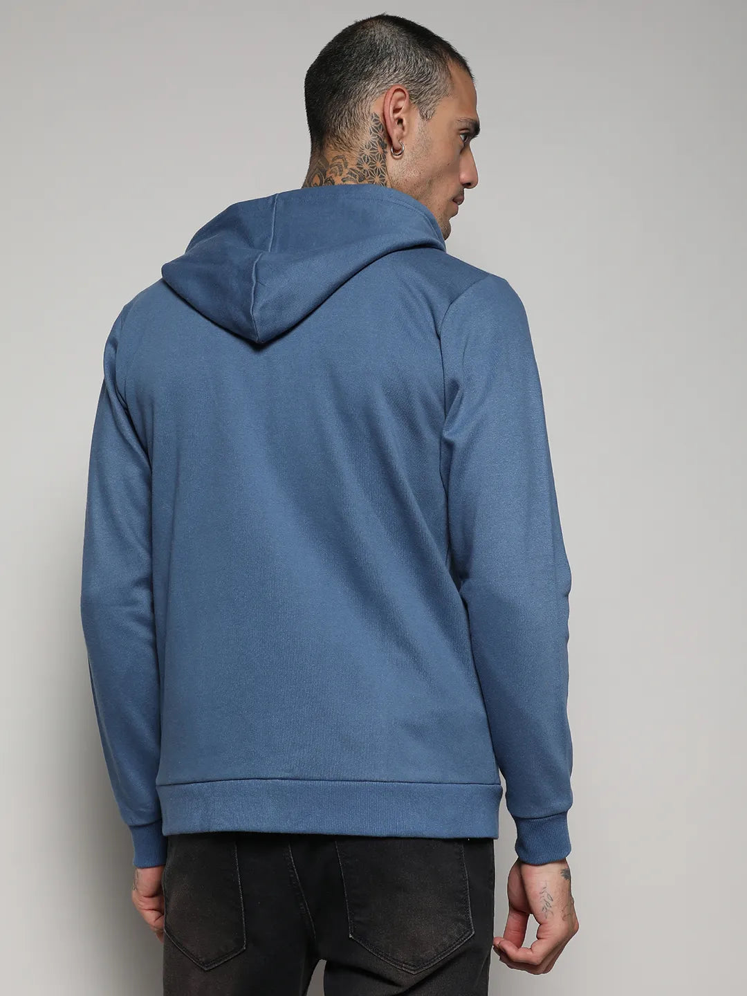 Zip-Front Hoodie With Contrast Drawstring
