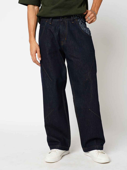 Men's Dart with Doodle Straight Fit Jeans B5IVE