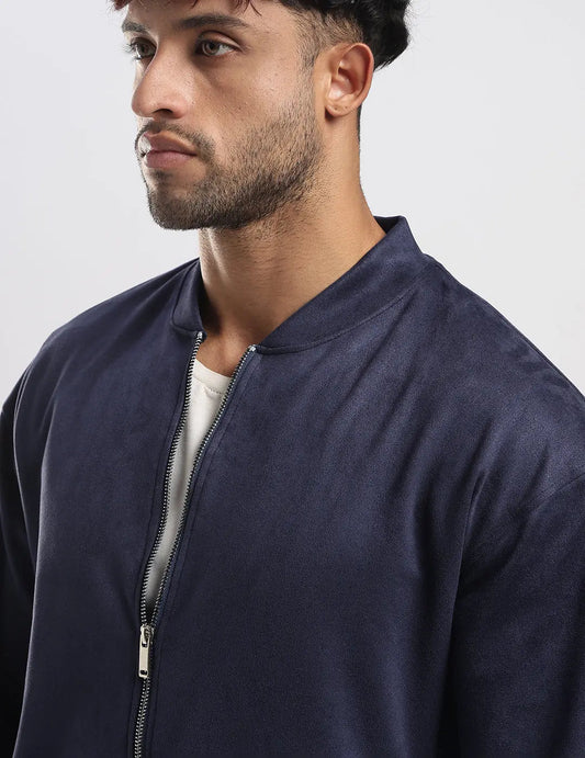 Men's Monaco Night Suede Bomber Zipper Jacket Vellure
