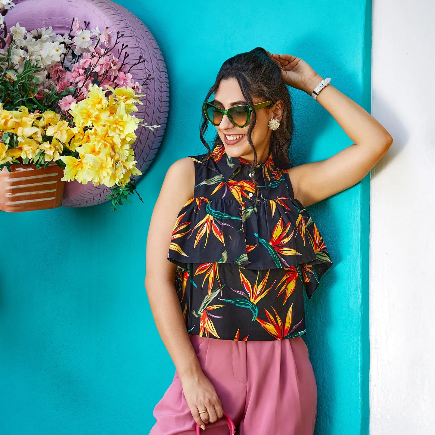 Flora Cold-Shoulder Top