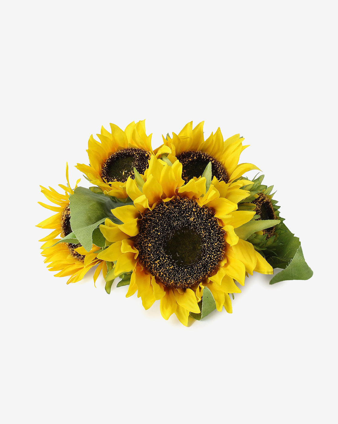 Yellow Sunflower Faux Decorative Flower Bouquet | Pack Of 7