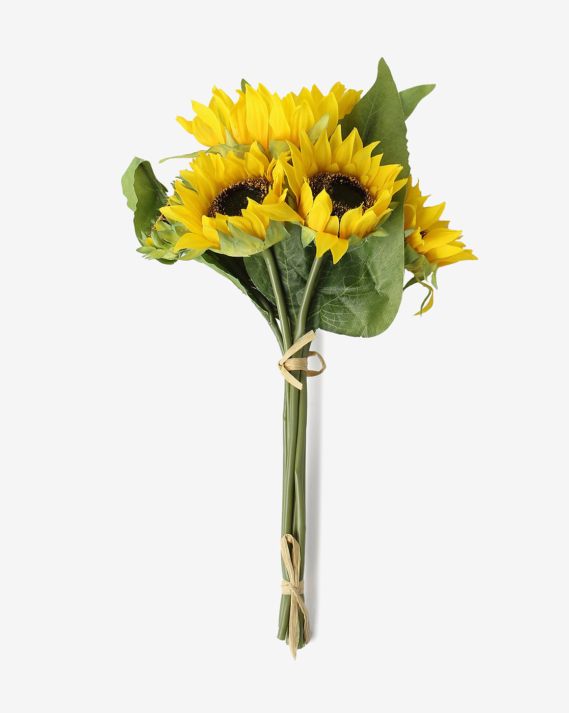 Yellow Sunflower Faux Decorative Flower Bouquet | Pack Of 7