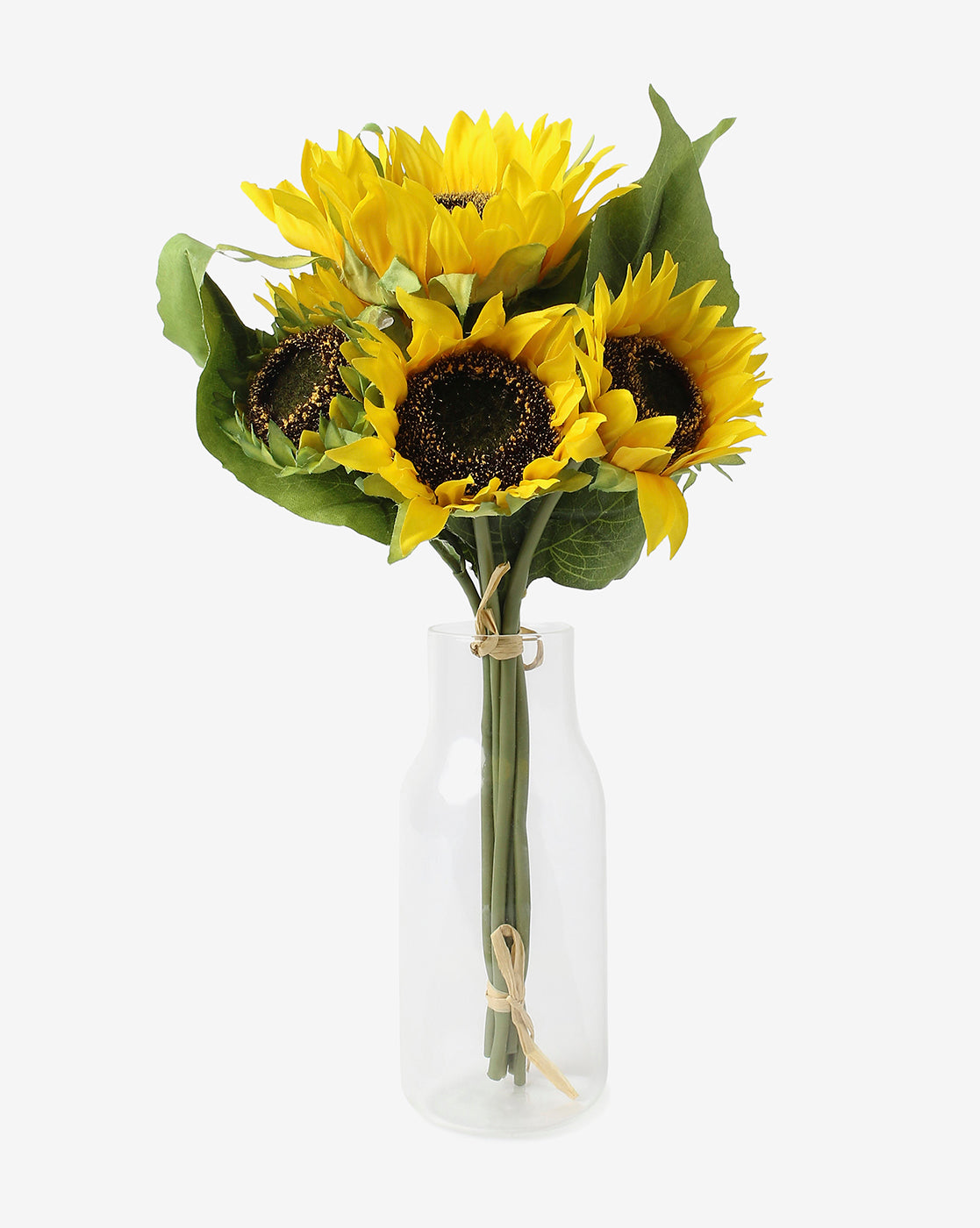 Yellow Sunflower Faux Decorative Flower Bouquet | Pack Of 7