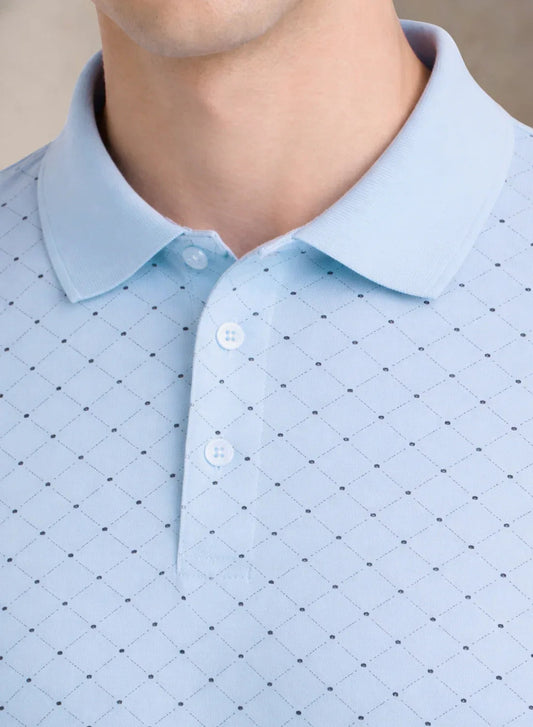 Adro Polo T-Shirt for Men | Allover Printed Polo T Shirt | Cotton Polo Tshirt