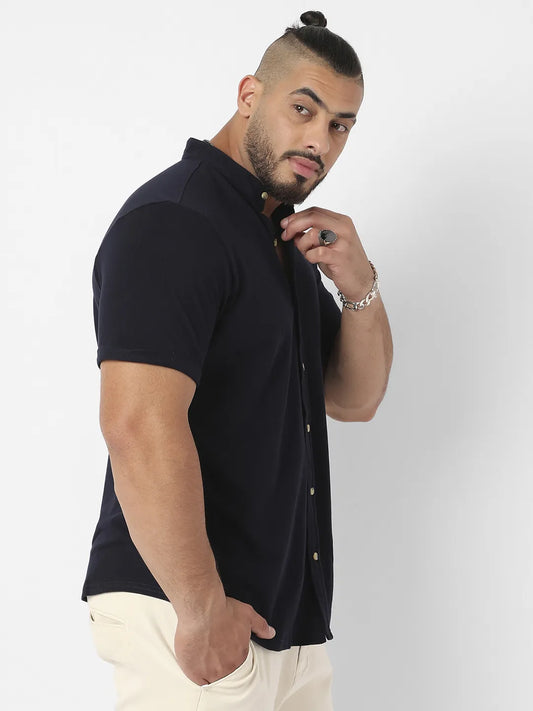 Black Solid Casual Shirt