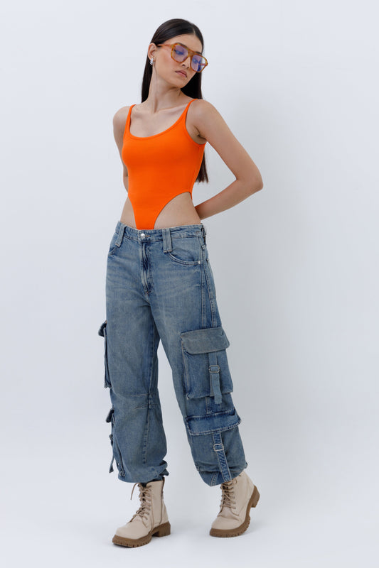 Ribbed High Cut Bodysuit