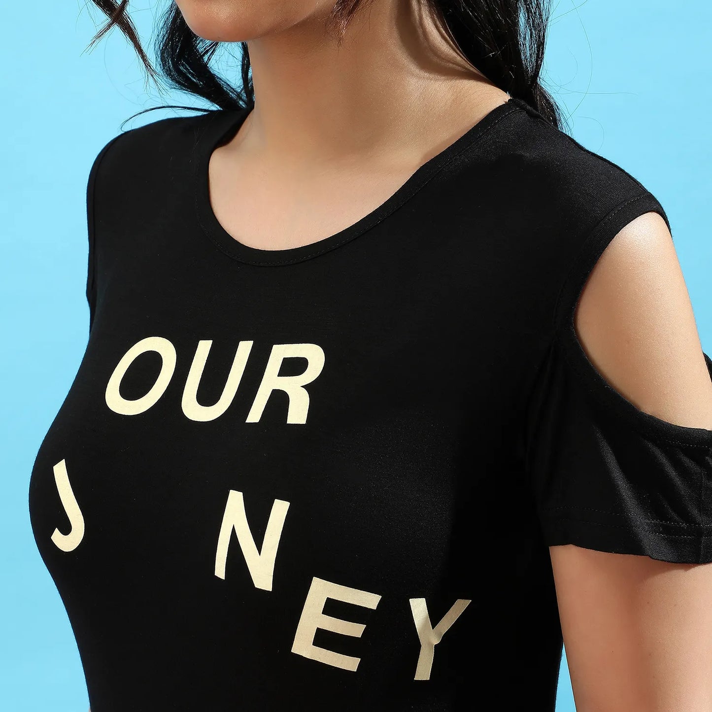Our Journey Top With Cold Shoulder