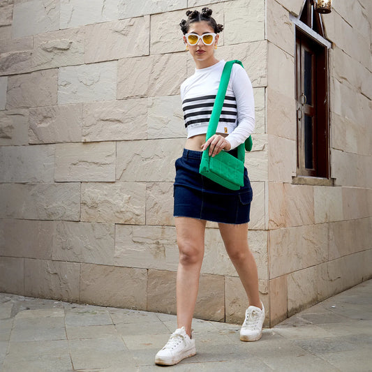 Contrast Horizontal Striped Top