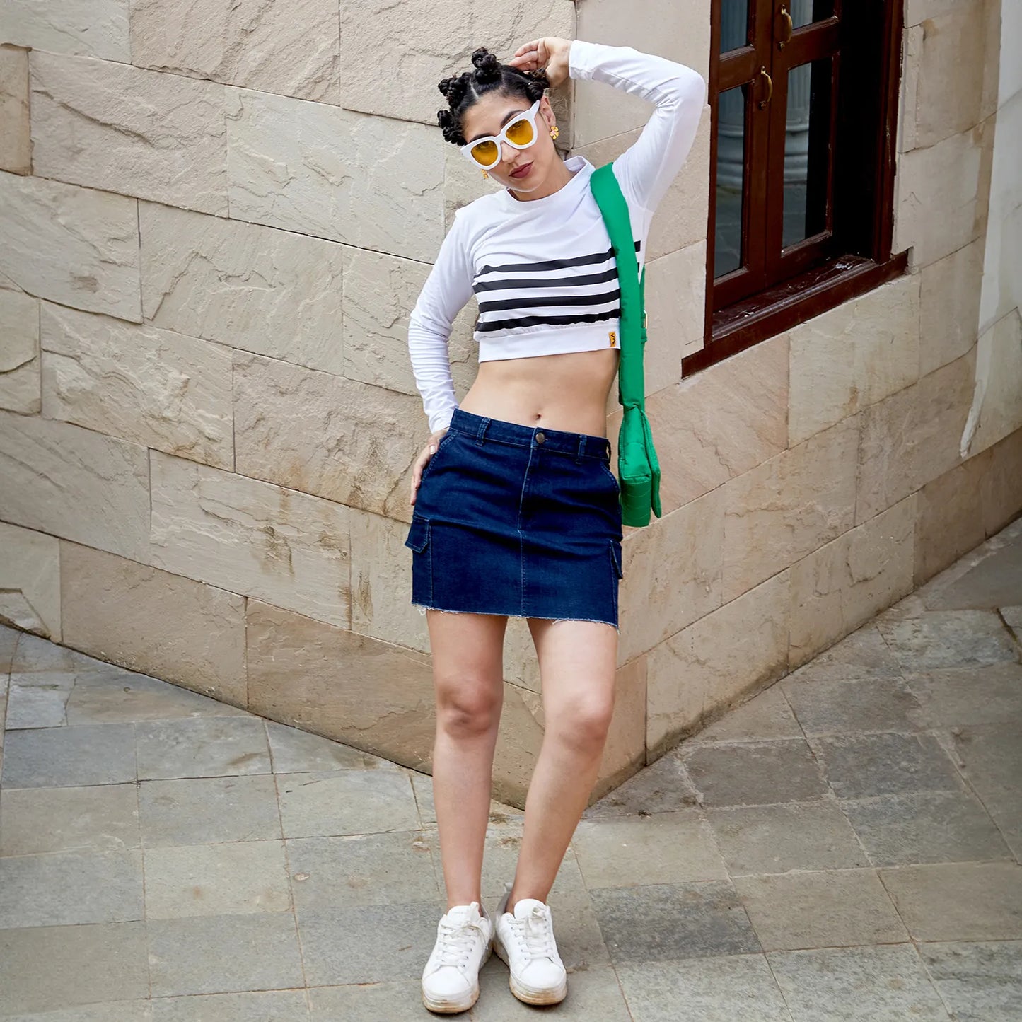 Contrast Horizontal Striped Top