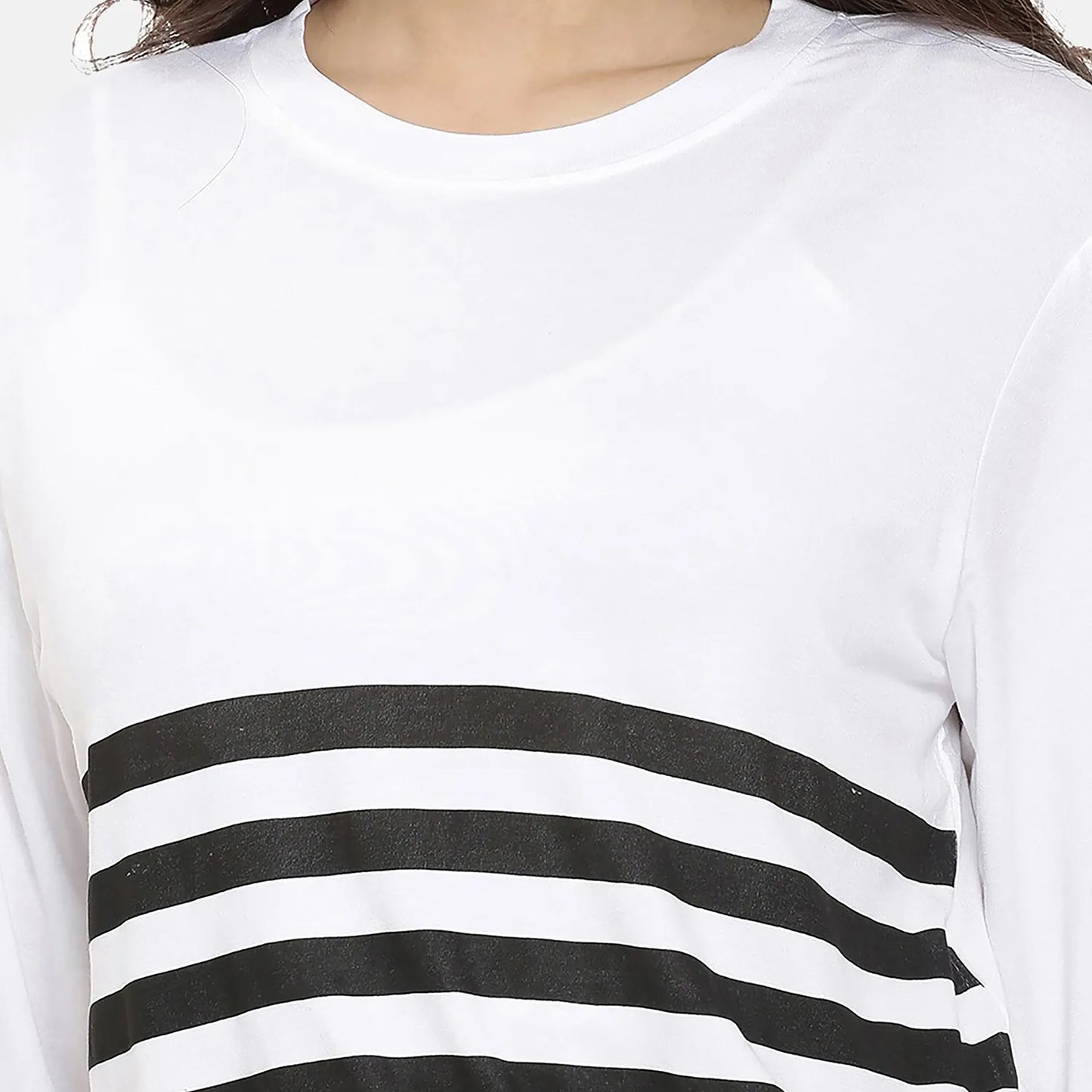 Contrast Horizontal Striped Top