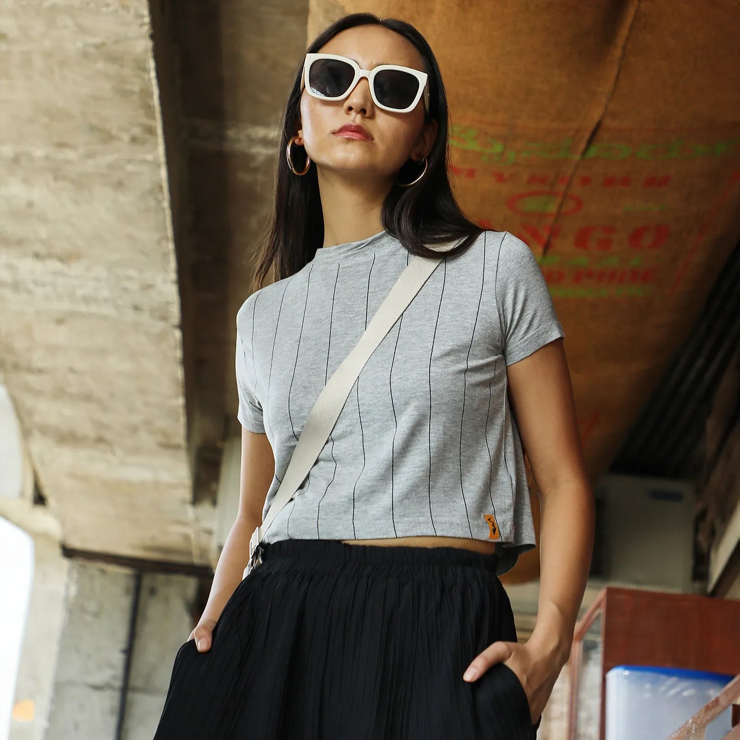 Sweet Story Pinstriped Top