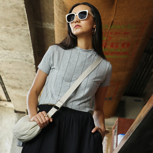 Sweet Story Pinstriped Top