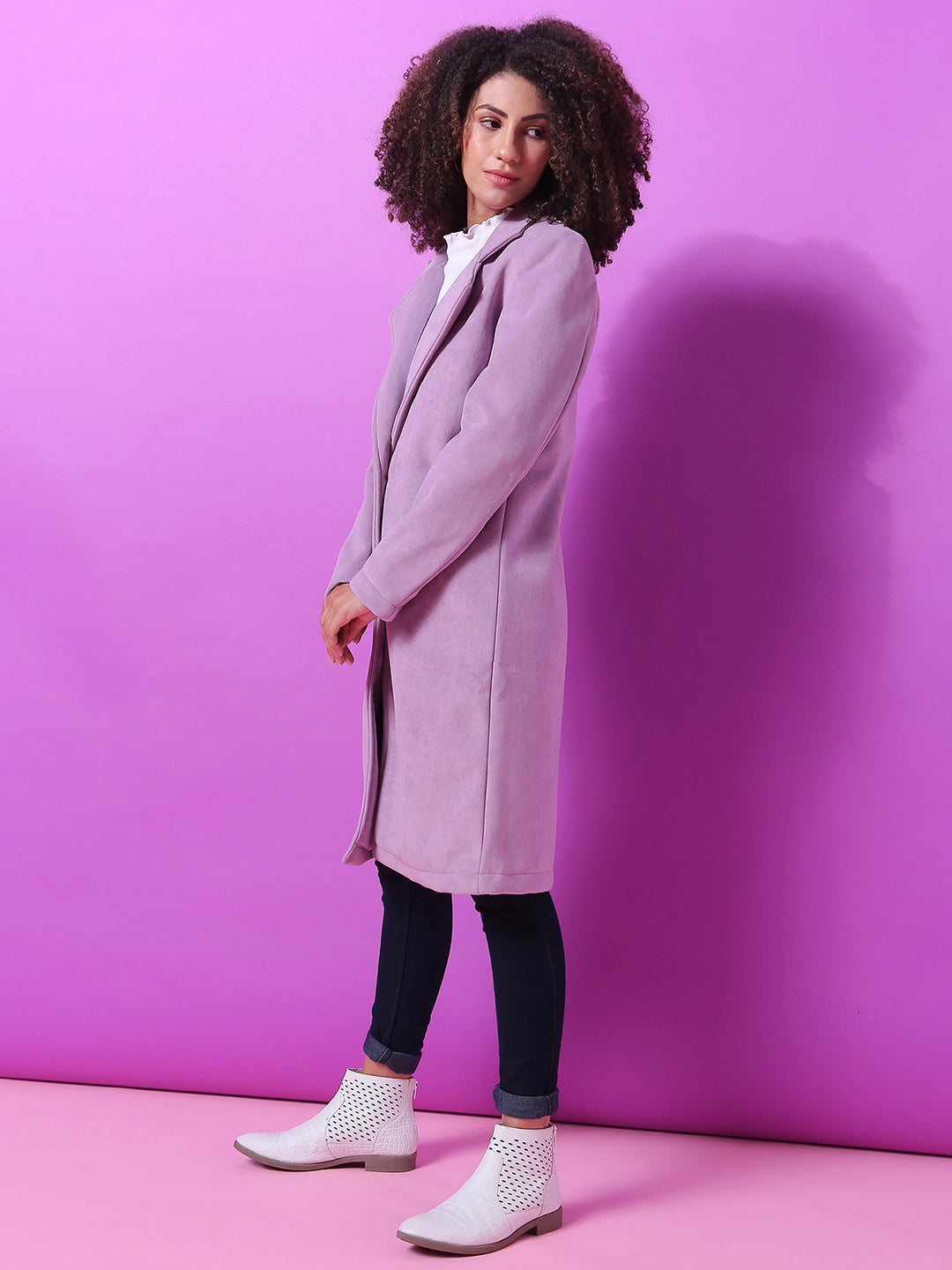 Single-Breasted Straight Long Coat