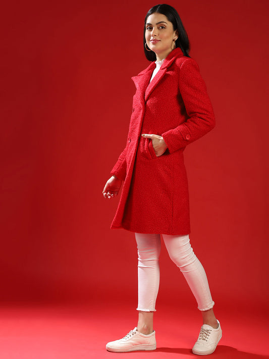 Double-Breasted Sherpa Long Coat