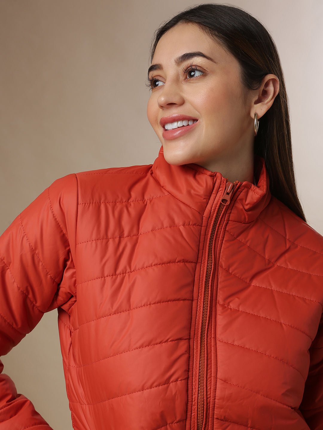 High Neck Quilted Jacket
