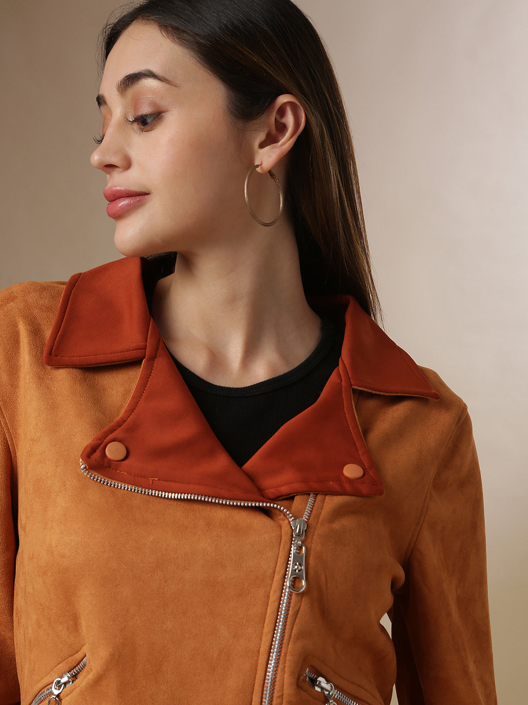 Contrast Biker Jacket