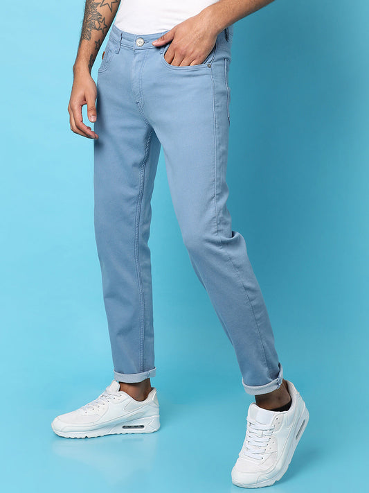 Rolled Hem Denim Jeans