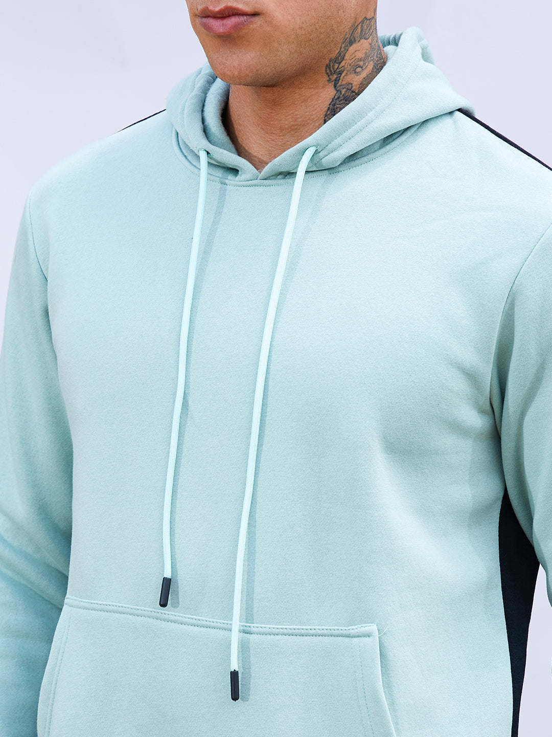 Pullover Hoodie With Contrast Back