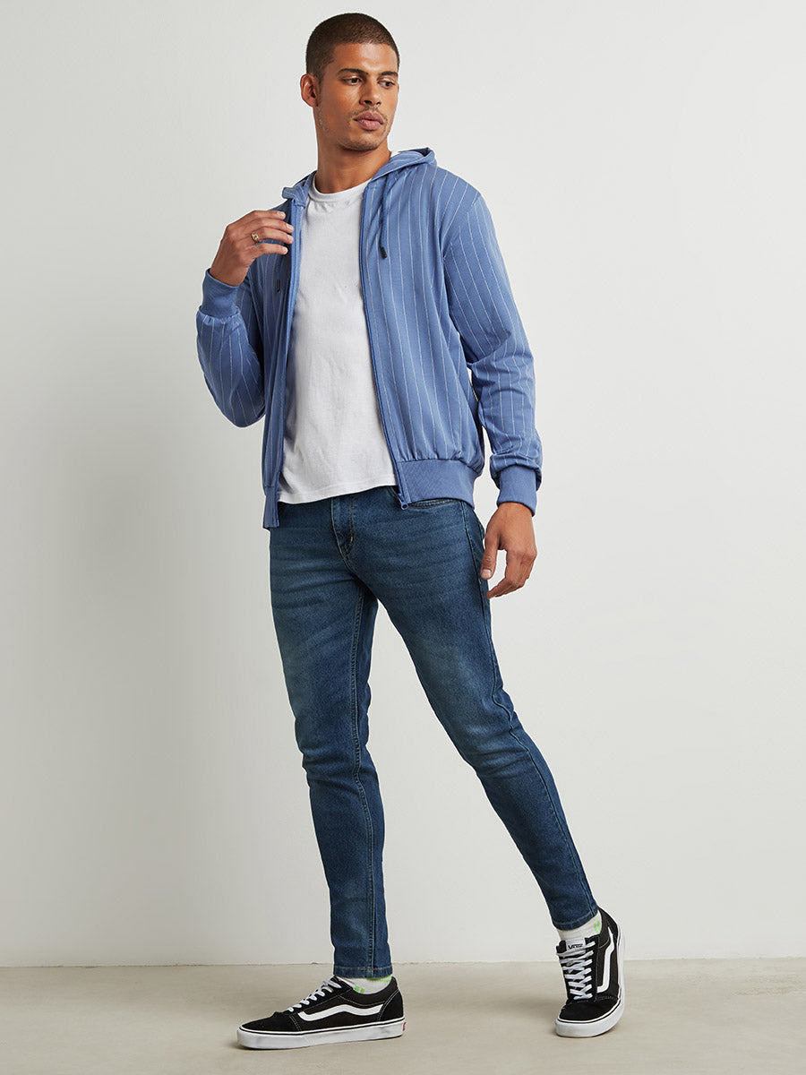 Full Sleeve Solid Blue Sweatshirt