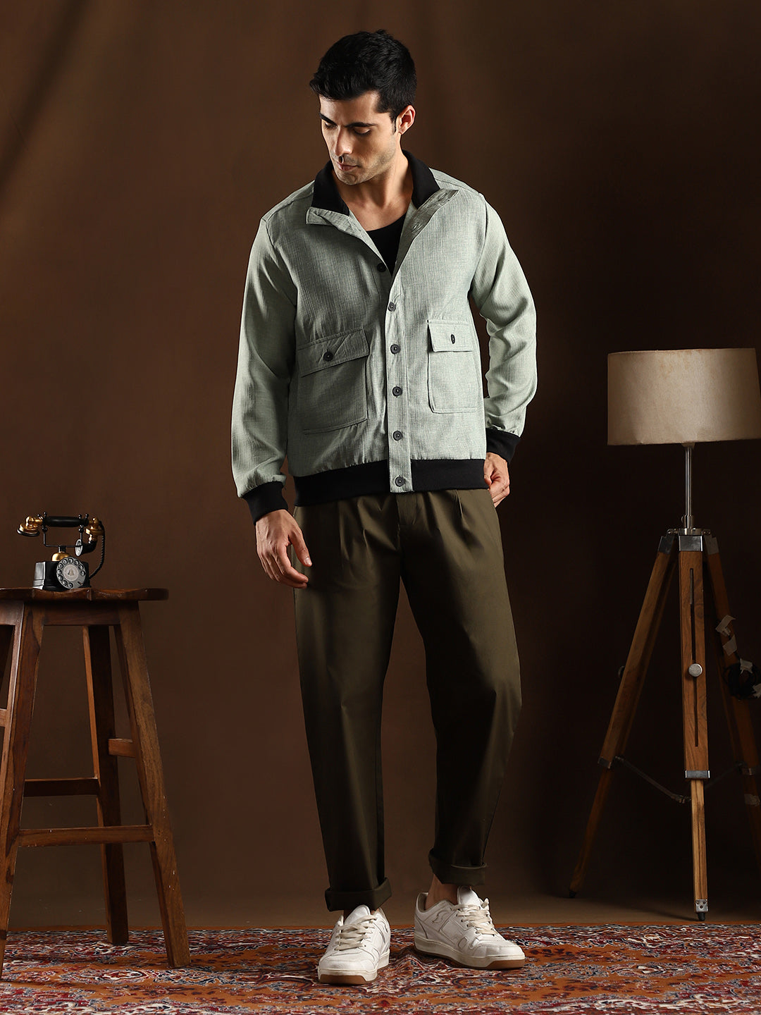Tactile-Utility Bomber Jacket
