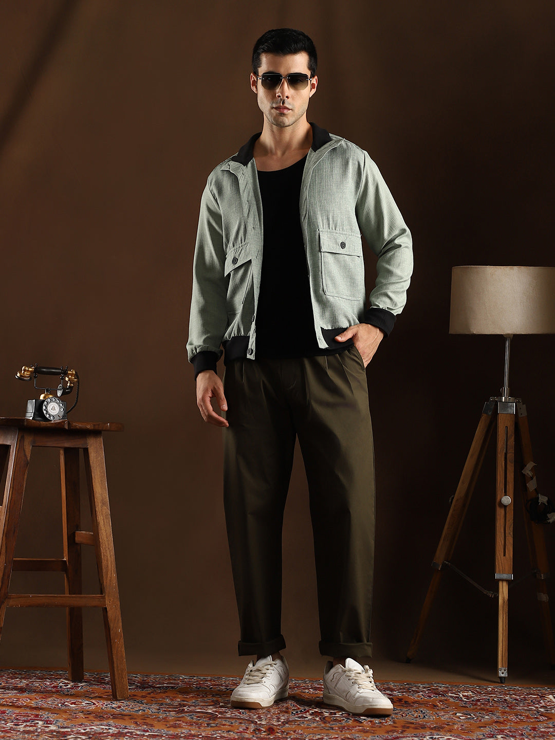 Tactile-Utility Bomber Jacket