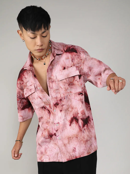 Tie-Dye Utility Oversized Shirt