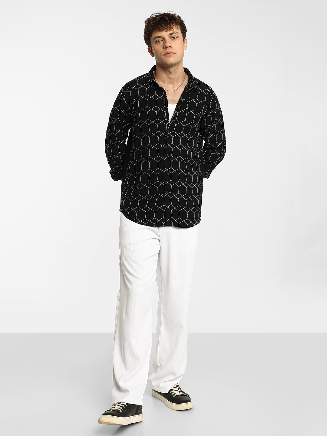 Hexagon-Lined Shirt