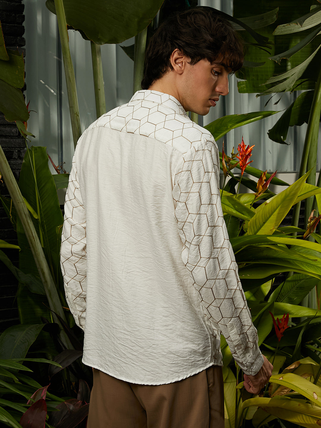 Hexagon-Lined Shirt