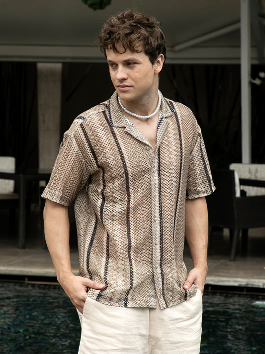 Striped Knit Oversized Shirt