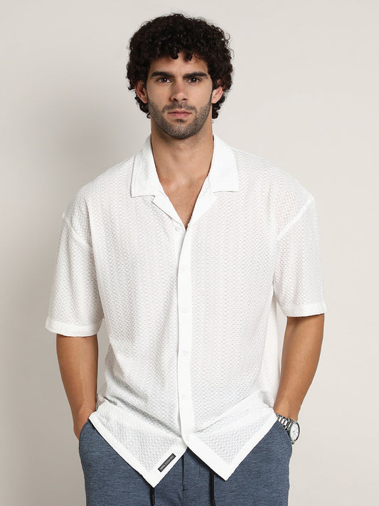 Zigzag-Helix Resort Oversized Shirt