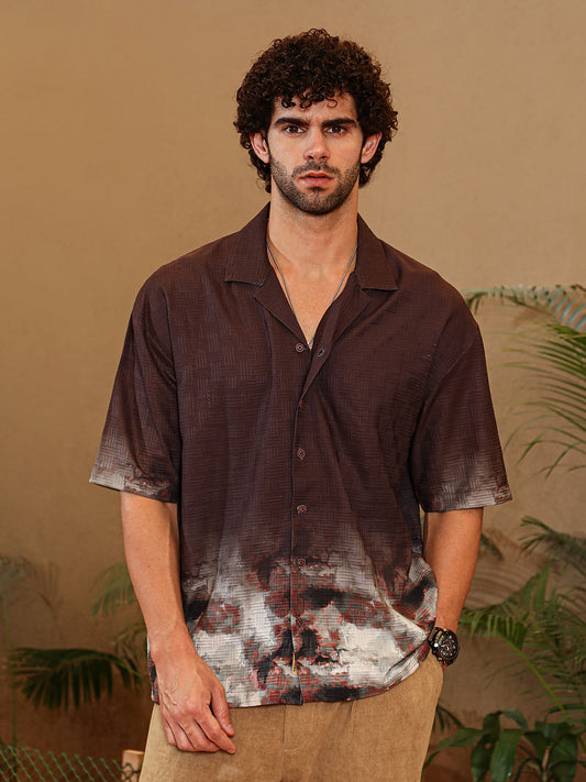 Abstract-Ombre Oversized Shirt