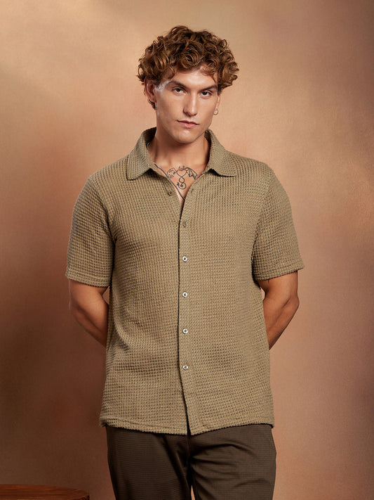 Solid-Knit Oversized Shirt