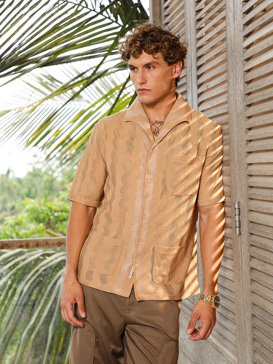 Swirl Open-Knit Shirt