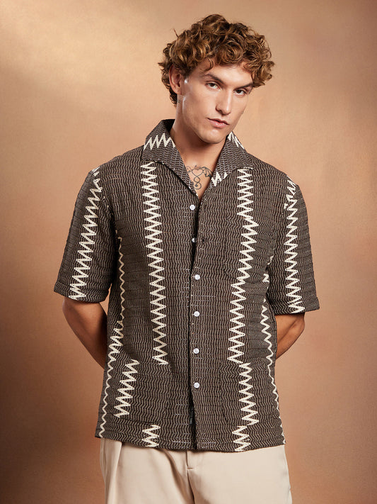 Ziggy-Weave Oversized Shirt