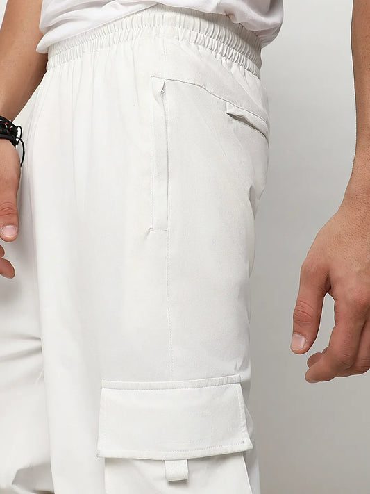 Cuffed Hem Cargo Trousers