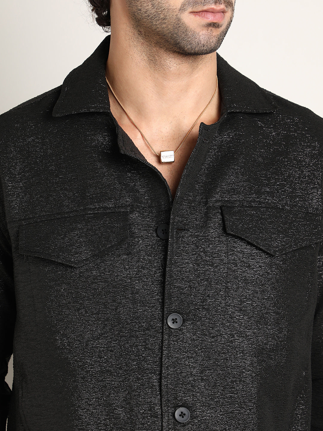 Metallic Utility Shacket