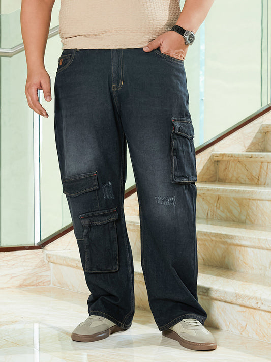 Washed Straight-Leg Denim Jeans