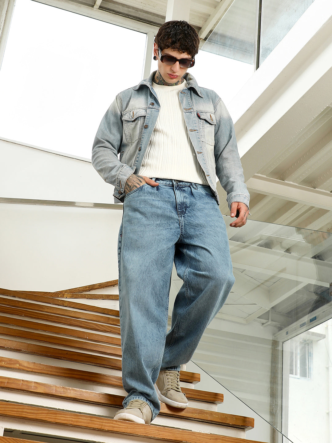 Relaxed Fit Blue Jeans