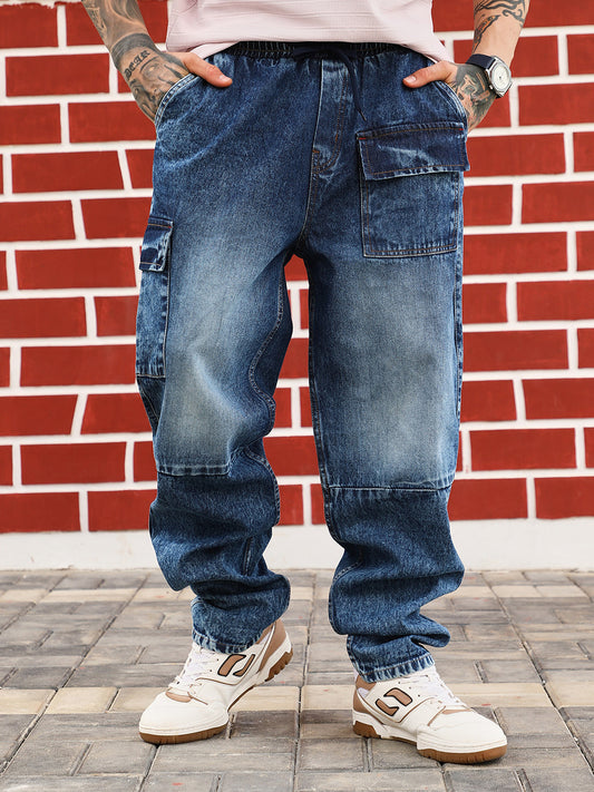 Modular-Utility Panelled Denim Jeans