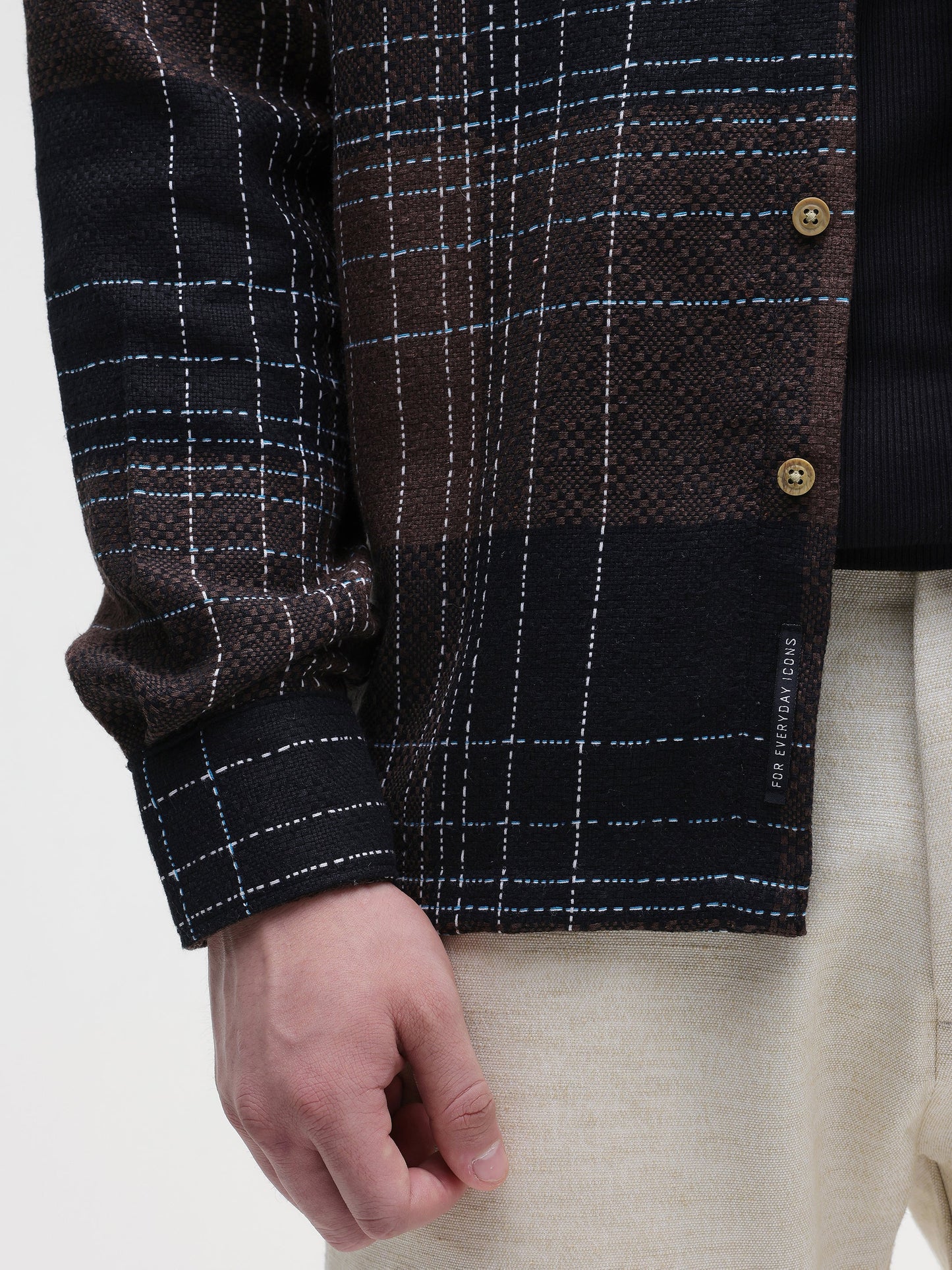 Yarn-Dyed Plaid Oversized Fit Shirt