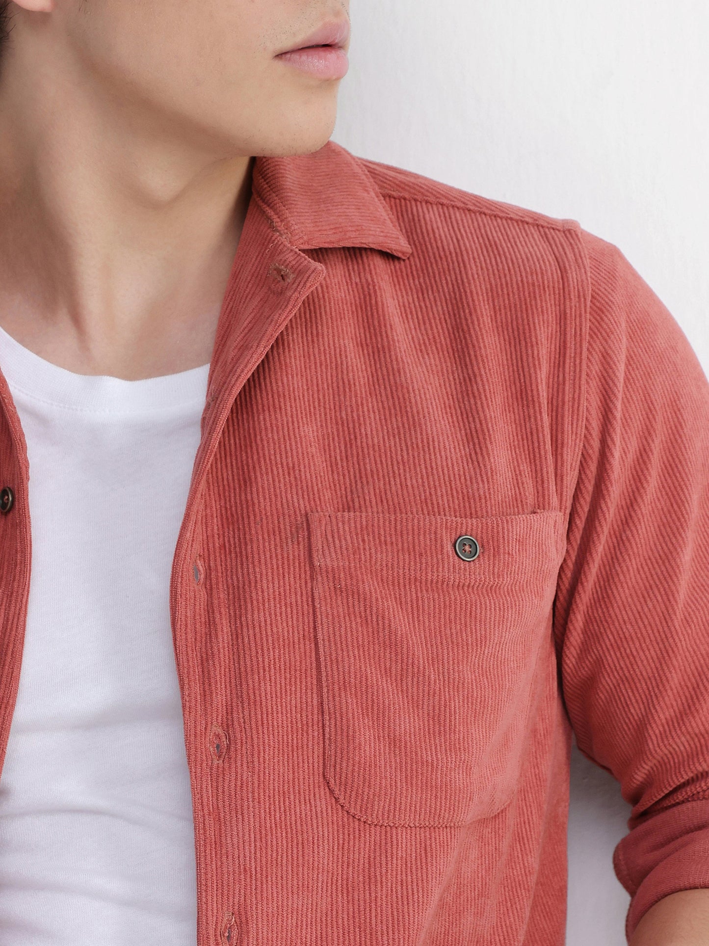 Patch Pocket Corduroy Regular Fit Shirt