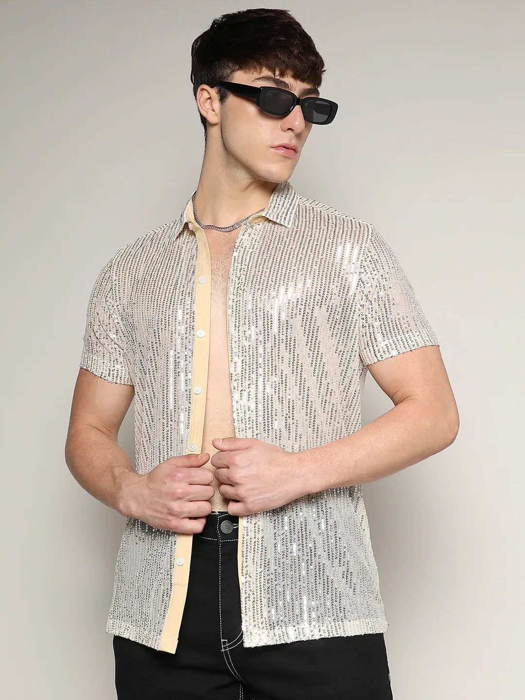 Sheer Sequin Shirt