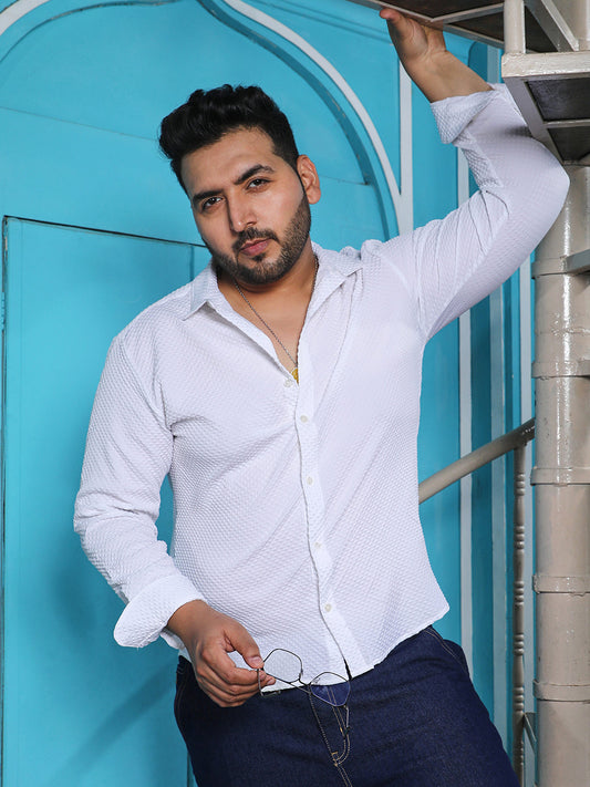 Embossed Micro Check Shirt