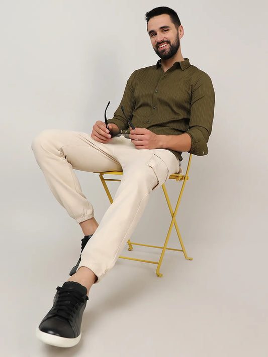 Self-Design Striped Shirt