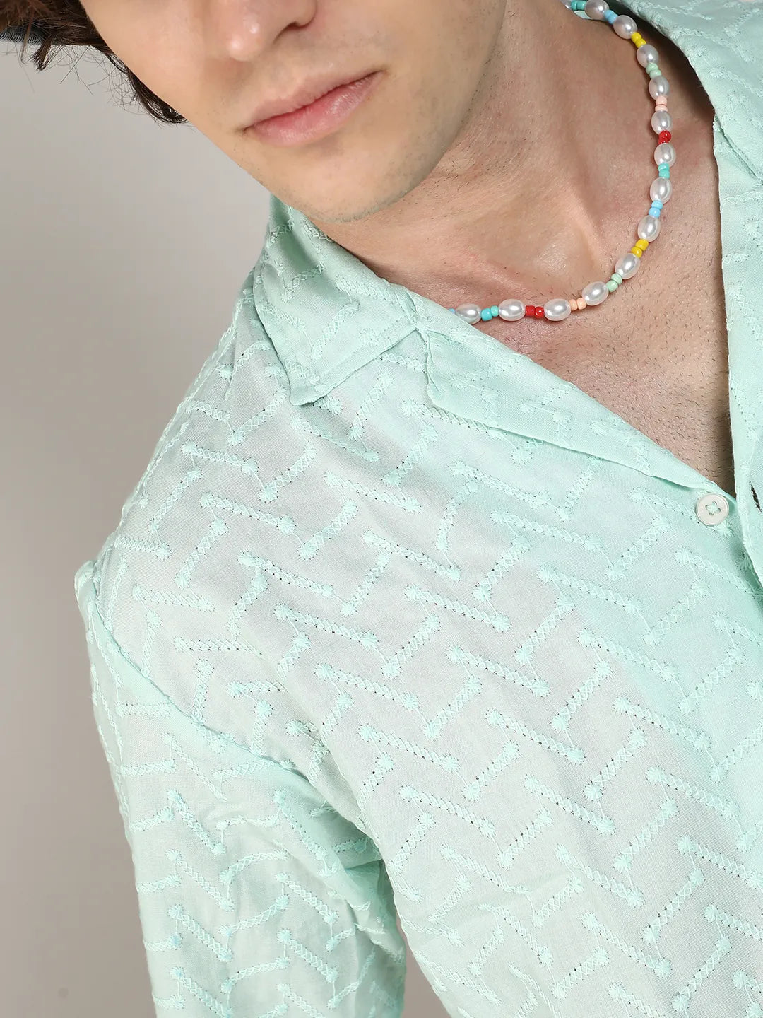 Embroidered Zig-Zag Shirt