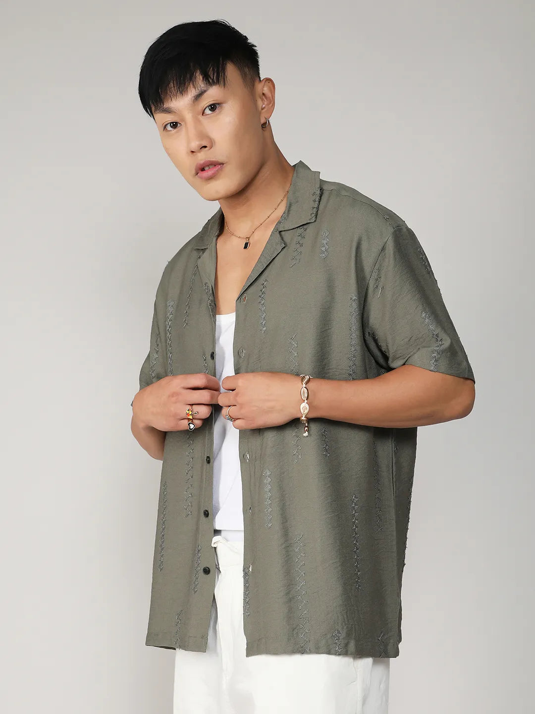Embroidered Twist Shirt