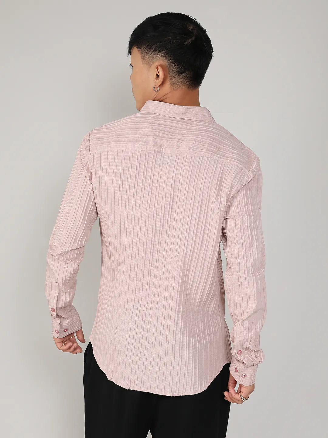 Self-Design Striped Shirt