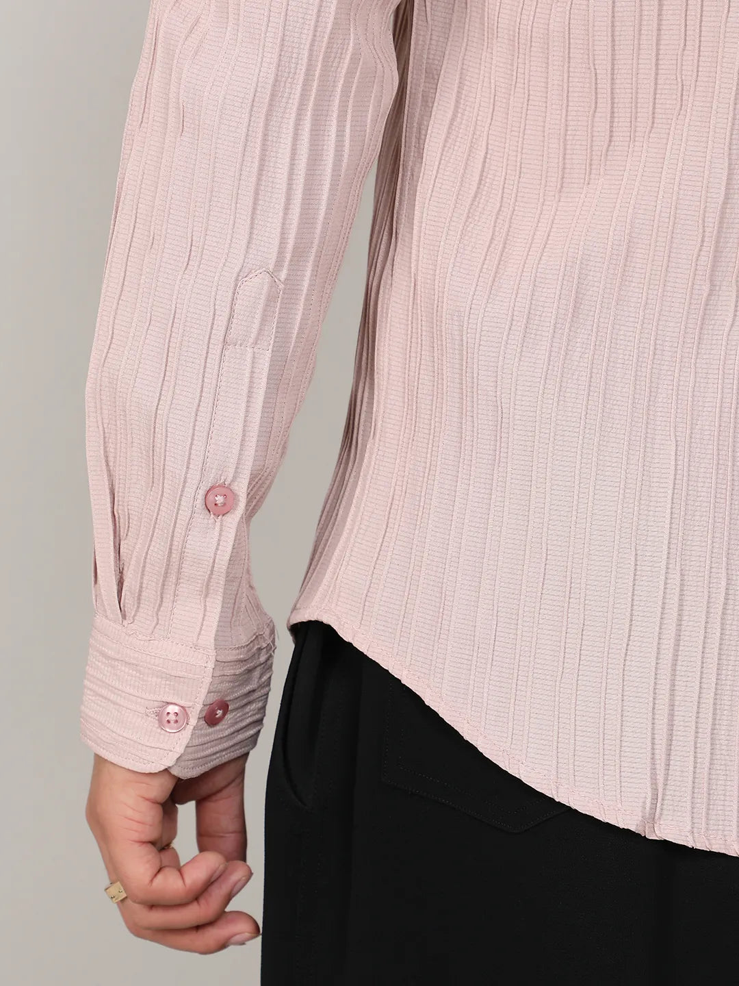 Self-Design Striped Shirt